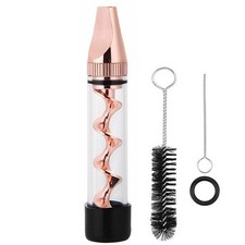 Smoking 7P Mini2 Series Twisty Glass Blunt Rose Gold Metal Tip W/ Cleaning Brush picture