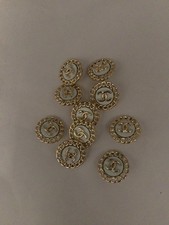 Lot Of ten 20Mm Designer Cc Vintage Button Gold Tone Chanel 10 BUTTONS picture