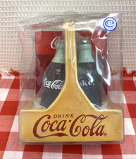 RARE 2002 Vintage Coke Cola Salt Pepper Shakers Base Set Earthenware NEW picture