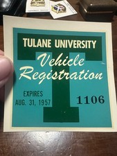 Vintage Tulane University Parking Permit Decal by Angelus picture
