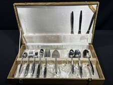 Vintage ELDAN Stainless Steel 46 piece Flatware Set Incomplete As Is picture