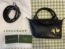Longchamp×Pokemon Collab Leather Top Handle Bag Black 500 to Worldwide NEW picture