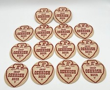 Vintage 40s Chief Oshkosh Beer Coasters Set of 14 Oshkosh Advertising USA picture