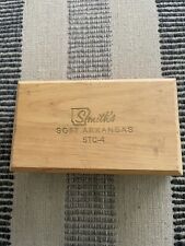 Vintage Smith's Soft Arkansas Sharpening Stone STC-4 Original Wooden Box +1 picture