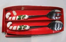 Holiday salad server set Christmas  Stainless Steel Serving Spoon and Fork  picture
