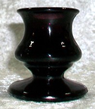 Vintage Zodax Deep Dark Royal Purple Art Glass Taper Candlestick Candle Holder picture