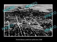 Newton Kansas Aerial View Of The Town c1940 Old Large Historic Photo picture