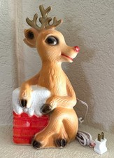Vintage POLORON Rudolph the Reindeer Chimney Blow Mold 14