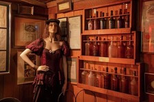 Photo:Goldfield Nevada Santa Fe Club Saloon Display 2022 Mannequin Bottles picture