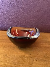 Vintage Selena Sommerso Art Glass Bowl By Sven Palmqvist For Orrefors picture