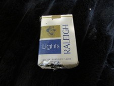 Vintage 1990s Raleigh Lights Empty Pack Original Tobacco Packaging picture