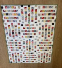 Vintage Reversible Lap Or Crib Quilt  Vertical Handmade Patchwork 52”x39” picture