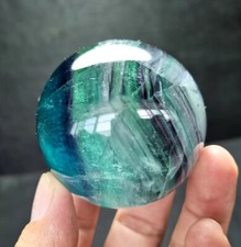 TOP 275.7 G 54mm Natural Fluorite Quartz Crystal Sphere Ball Healing W157 picture