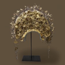Vtg Large Indonesian Wedding Headdress Suntiang Gold Crown Minangkabau Sculpture picture