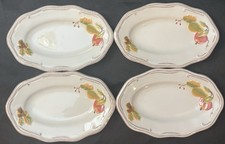 Pfaltzgraff Plymouth 8.75 Oval Dessert Plates Set of 4 Fall Thanksgiving Pumpkin picture