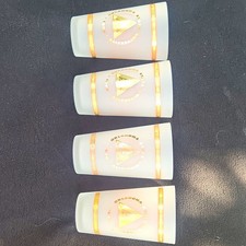 Vintage Oklahoma State University Alumni Frosted Gold Glasses Set of 4 Tumblers picture
