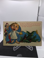 CHRISTMAS Postcard 1911 Santa Claus RARE FUNNY UGLY SANTA VINTAGE  picture
