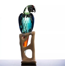 Swarovski Crystal Macaw Figurine Paradise Birds Wooden Base picture