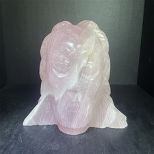 4.6LB 7''Natural Rose Quartz Savage Ornament Crystal Carving Gift picture