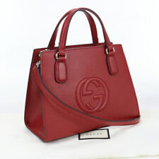 Used Gucci Soho 2Way Tote Bag Leather 607722 Red Rank S Us-1 Women'S picture