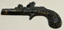 Vintage 1970s Cast Aluminum Flintlock Pistol Wall Decor Art Plaque 7