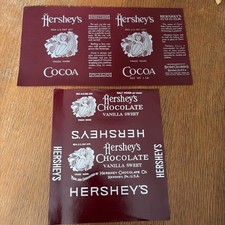 2 Rare Original 1906-1911 Genuine Hershey Milk Chocolate /Cocoa Labels Near Mint picture