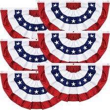 Regteb 6 Pack 1.5X3 Ft Usa Pleated Fan Flag American Bunting Flag Patriotic picture