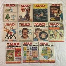 Vintage 70s Mad Magazine Lot Of 11 Magazines (1975-1976) Iconic Covers. picture