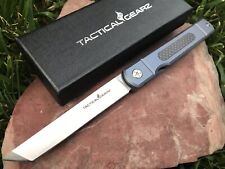 Full Tc4 Titanium Japanese Front Flipper Knife Polished D2 Steel, Tanto Blade picture
