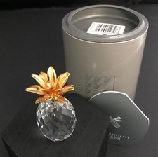 SWAROVSKI SMALL PINEAPPLE WITH SMOOTH GOLD LEAVES, A 7507 NR 060 001, COA, NIB picture