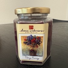 Vintage Home Interiors Very Berry 7.5 oz Hexagon Candle New picture
