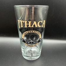 Vintage Ithaca Beer Company 16oz Pint Glass 10 Year Anniversary IPA Brewing picture