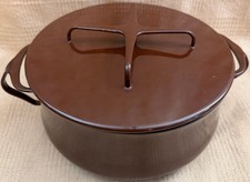 VTG DANSK Chocolate Brown Kobenstyle Casserole 3 QT Cast Steel Enamel MCM Dutch picture