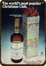 1975 CANADIAN CLUB Christmas Whisky Vintage-Look *DECORATIVE REPLICA METAL SIGN* picture