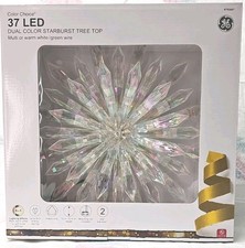 GE 37 LED Dual Color Starburst Christmas Tree Topper 8-Function Green Wired NEW picture