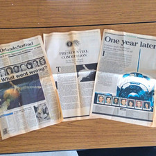 Orlando Sentinel Space Shuttle Challenger Accident Coverage Newspaper Pages Set picture
