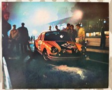 Original 1971 Porsche Dealer Calendar Display Print Night Racing 16.75x13.5 picture