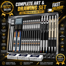 Nicpro 35PCS Art Mechanical Pencil Set, 3 PCS Metal Drafting Pencil 0.5 Mm & 0.7 picture