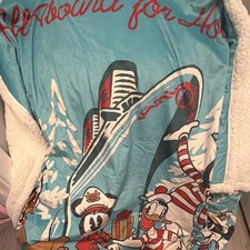 Disney Cruise Line Mickey & Donald Duck Ski Throw Blanket Bedding Christmas  picture