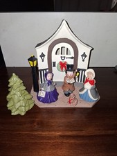 Holland Mold 1973 VTG Ceramic Christmas Village Carolers Hand Painted CHIPPED HA picture