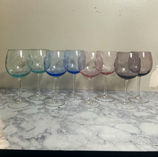 Discontinued Marquis Waterford Crystal Polka Dot Stemmed Wine Glasses Set of 8 picture