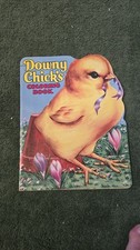 Vintage 1954 Saalfield Downy Chick's Coloring Book Die-Cut Shaped Easter 1325 picture