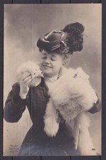 g3137/ Denmark Photo Postcard 1908 # Women with Fox-Mink Fur and High Hat picture