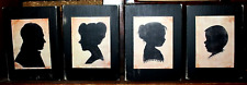 Family Silhouettes Primitive Farmhouse Wooden Four Piece Shelf Sitter Block Set picture