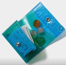 beautiful people nothing to hide Vinyl Card Coin Case Blue Green PVC NEW picture