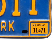 1971 New York Registration, License Plate Sticker, YOM, NY, Tag, DMV picture