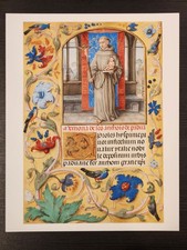 St. Anthony of Padua, medieval illuminated manuscript Catholic art print picture