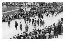 Milford Massachusetts 1920s Memorial Day Parade Flags Standard Postcard picture