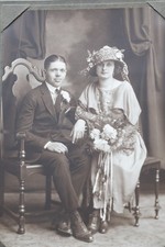 Antique 1920s Wedding Portrait Photograph – Sheffer Studio, Green Bay, Wisconsin picture