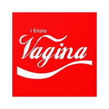 Square Sticker — I Enjoy Vagina Bold Red Vinyl Sticker Parody Humor Novelty picture